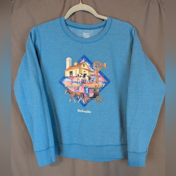 Amish Country Nebraska Hanes sweatshirt size medium in blue - Picture 1 of 5